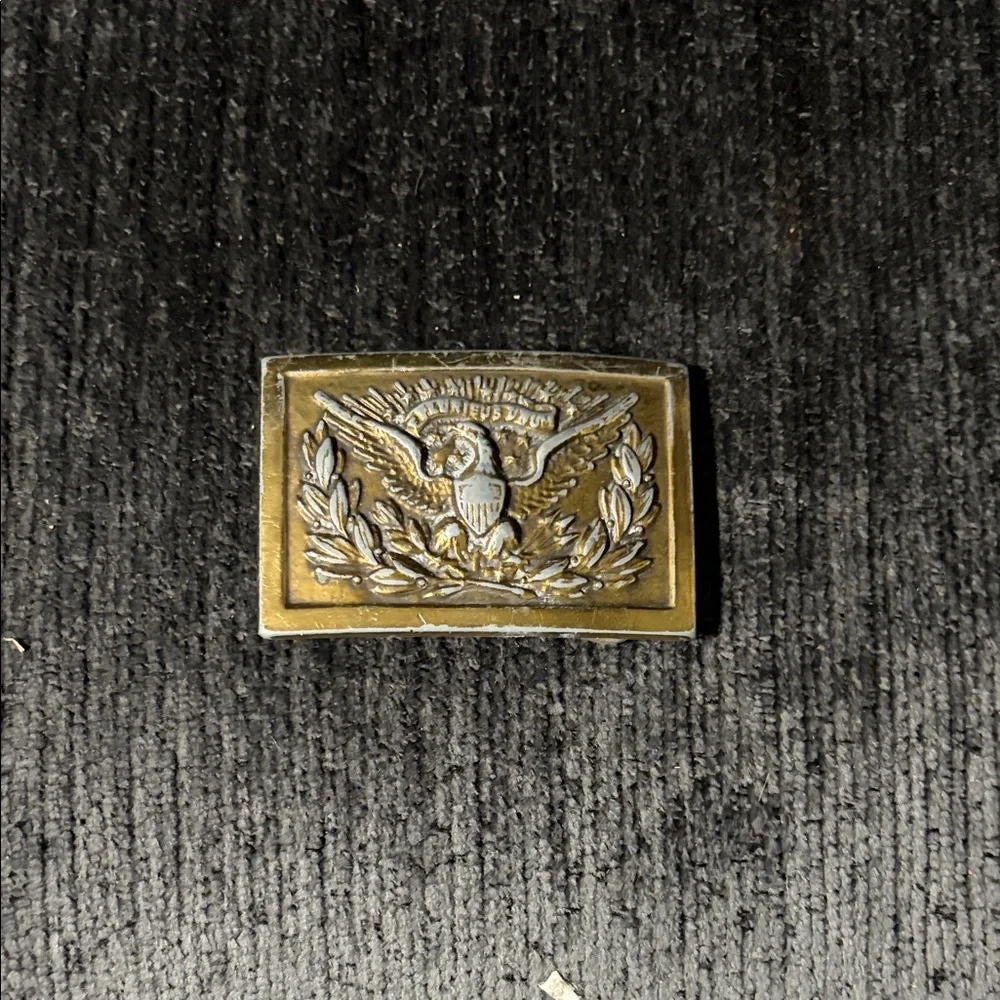 Vintage Brass Eagle Belt Buckle - Black and Gold